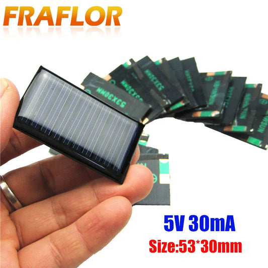 10Pcs/Lot 5V 30mA 53X30mm Micro Mini Small Power Solar Cell Panel